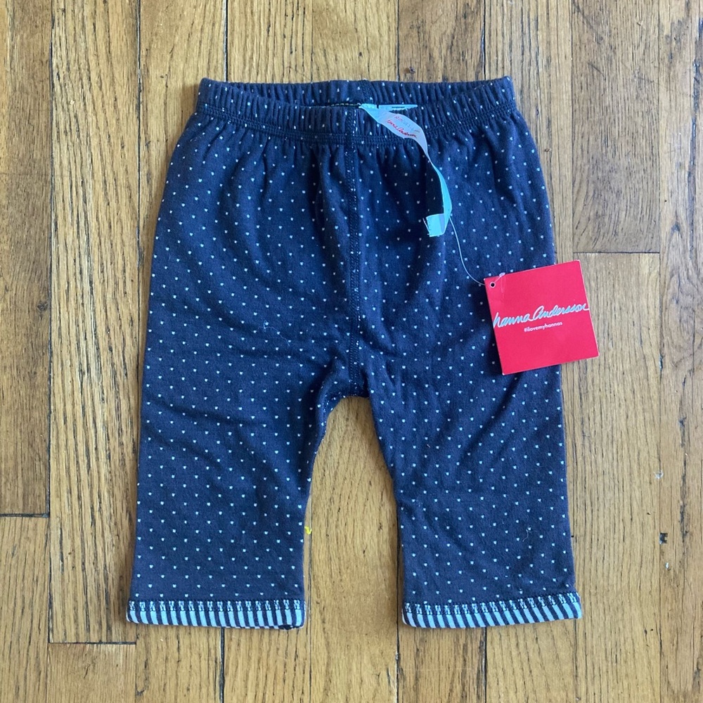 HANNA ANDERSSON | NWT Charcoal Grey Polkw Dot Organic Cotton Pants